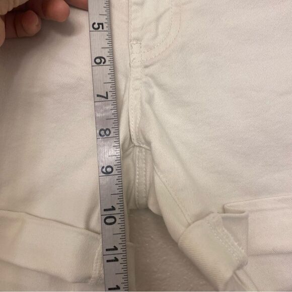 Prana lo Mid-Rise White denim stretch Shorts cuffed 4.5” size 4 27 - Picture 4 of 8